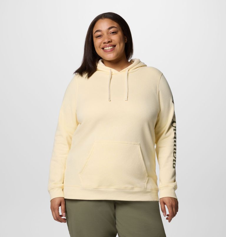 Women's Columbia Trek Graphic Hoodie - Plus Size, Color: Lemon Wash, Gem Columbia Sleeve, image 1