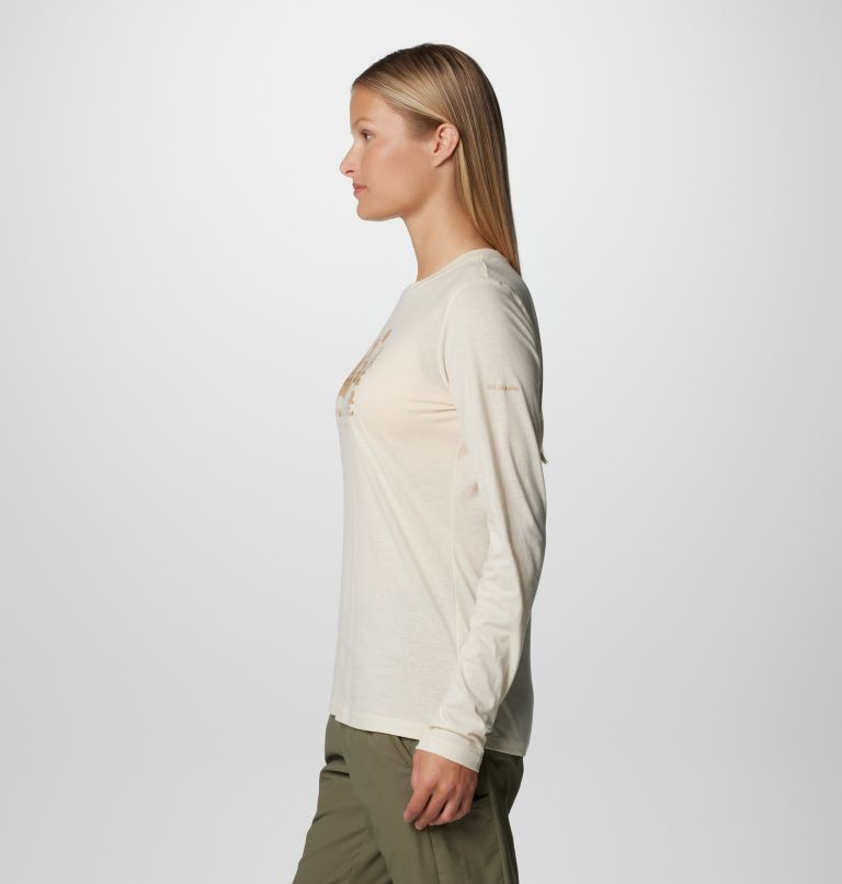 Women's Hidden Haven Long Sleeve T-Shirt, Color: Chalk, Treehome Omblur, image 4