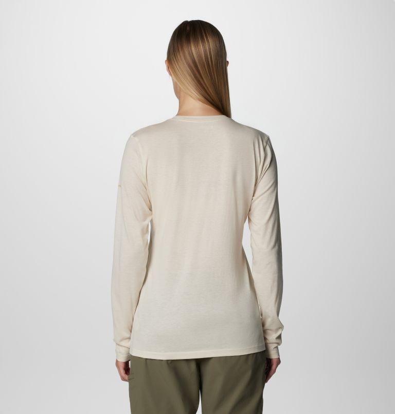 Women's Hidden Haven Long Sleeve T-Shirt, Color: Chalk, Treehome Omblur, image 2