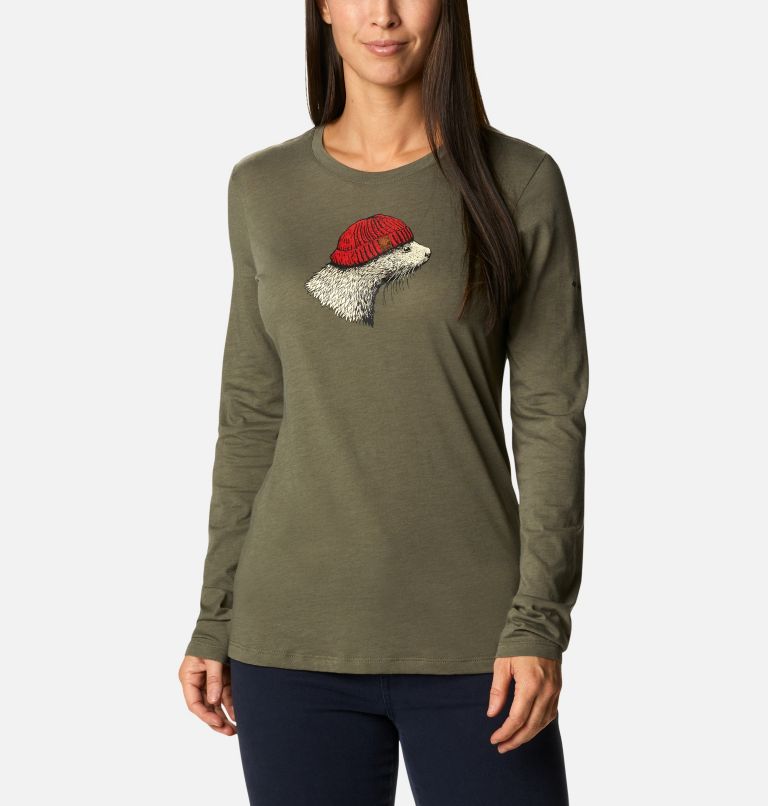 Hidden Haven LS Tee | 397 | M, Color: Stone Green Heather, Otter, image 1