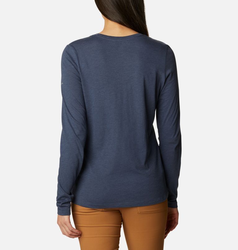 Women's Hidden Haven Long Sleeve T-Shirt, Color: Nocturnal Heather, Otter, image 2