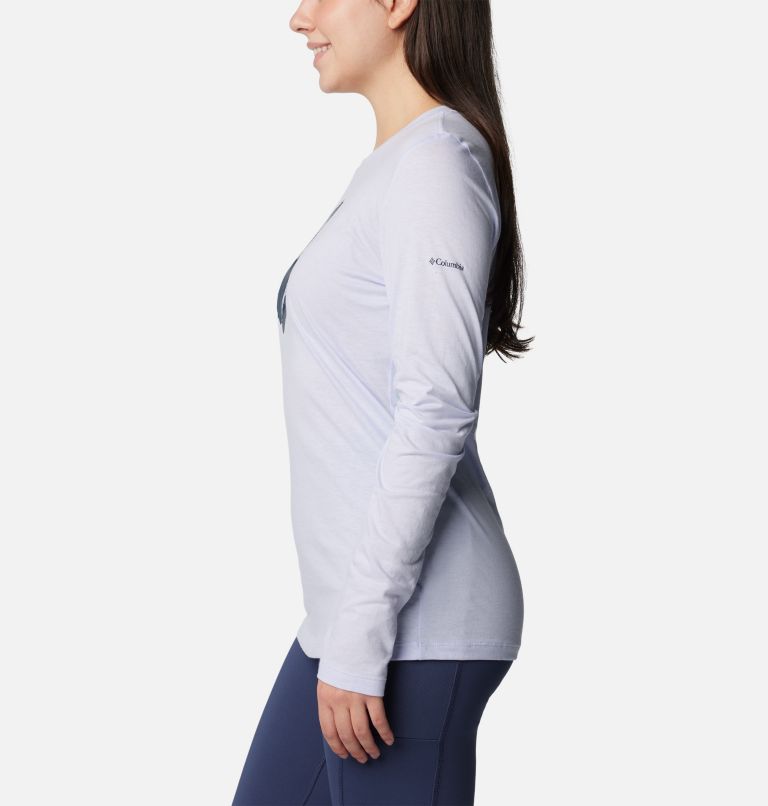 Women's Hidden Haven Long Sleeve T-Shirt, Color: Snowdrift, Bearly Shades, image 3