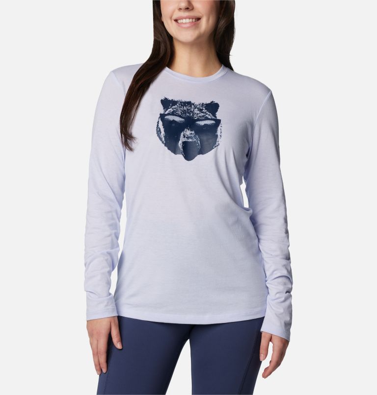 Women's Hidden Haven Long Sleeve T-Shirt, Color: Snowdrift, Bearly Shades, image 1