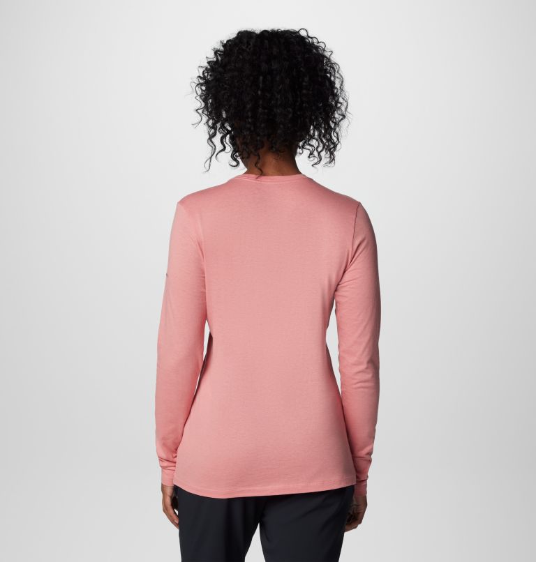 Women's Hidden Haven Long Sleeve T-Shirt, Color: Pink Agave, Treehome Omblur, image 2