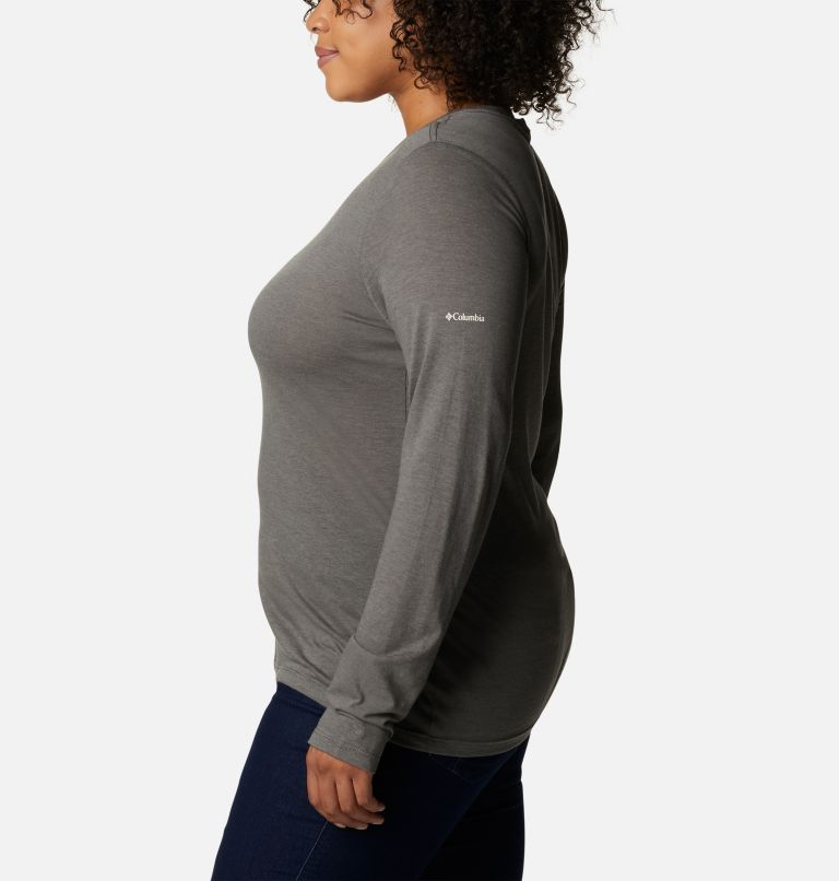 T-shirt à manches longues Hidden Haven pour femme - Grandes tailles, Color: Charcoal Heather, Dog, image 3