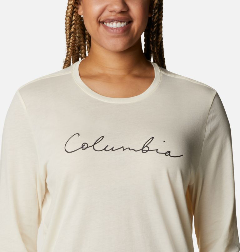 T-shirt décontracté à manches longues Columbia Trek pour femme, Color: Chalk, CSC Script