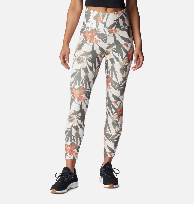 Women's Weekend Adventure 7/8 Leggings, Color: Chalk, Floriculture, image 1