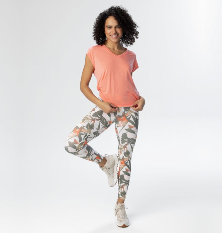 Women's Weekend Adventure 7/8 Leggings, Color: Chalk, Floriculture, image 7