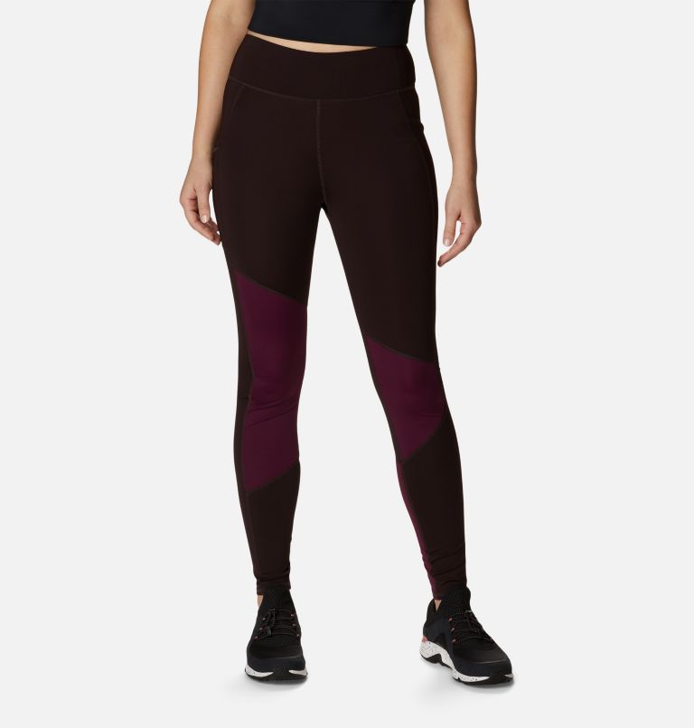 Columbia Lodge colourblock leggings in burgundy