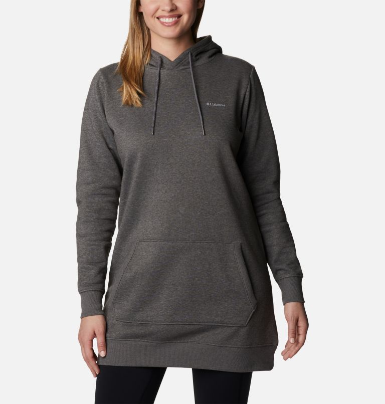 Thumbnail: Women's Rush Valley Long Hoodie, Color: Charcoal Heather, image 1
