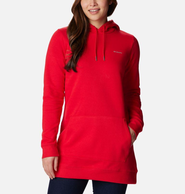 Women's Rush Valley Long Hoodie, Color: Red Lily, image 1
