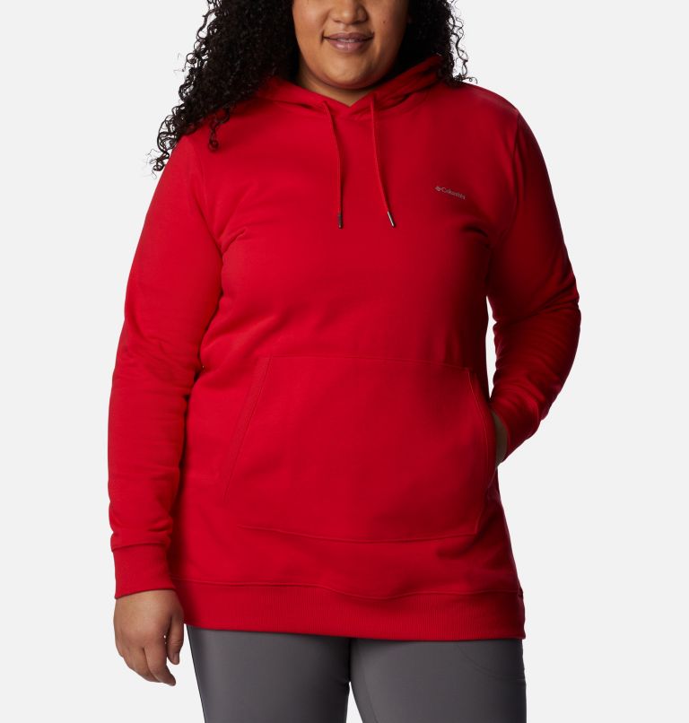 Women's Rush Valley Long Hoodie - Plus Size, Color: Red Lily, image 1