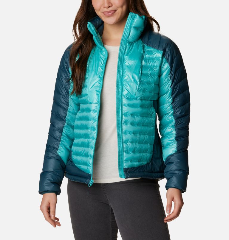 Women's Labyrinth Loop Insulated Jacket, Color: Bright Aqua, Night Wave, image 8