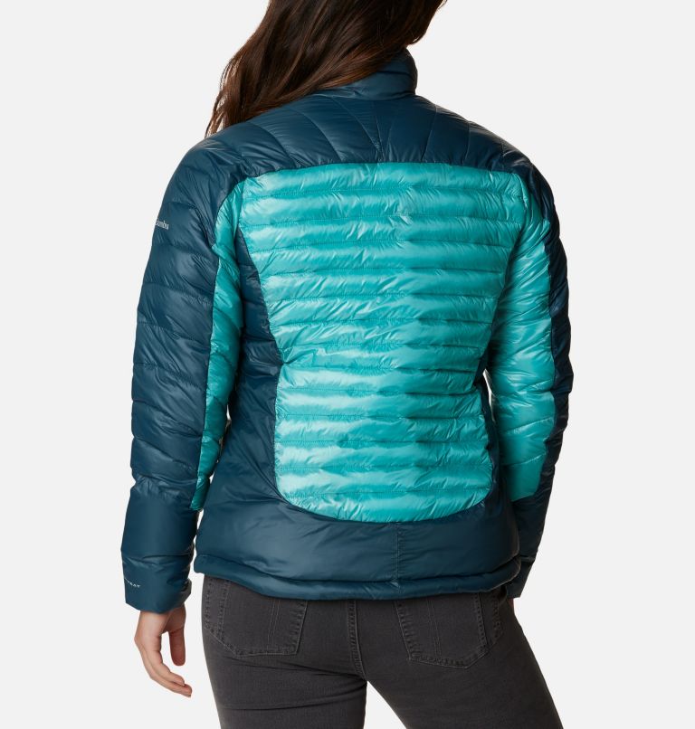 Women's Labyrinth Loop Synthetic Down Jacket, Color: Bright Aqua, Night Wave, image 2