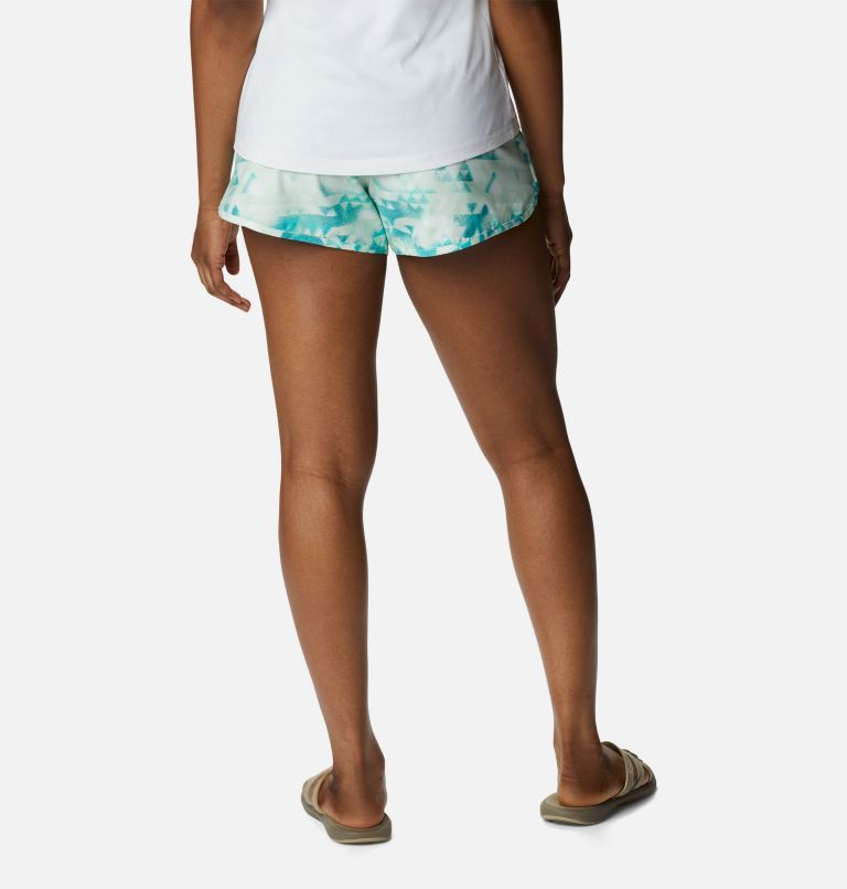 Thumbnail: Women's Bogata Bay Stretch Printed Shorts, Color: Bright Aqua, Distant Peaks, image 2