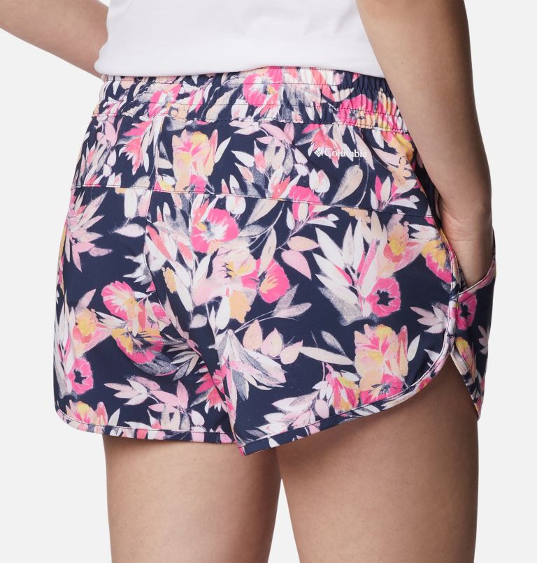 Shorts elásticos y estampados Bogata Bay para mujer, Color: Wild Geranium, Wisterian, image 5