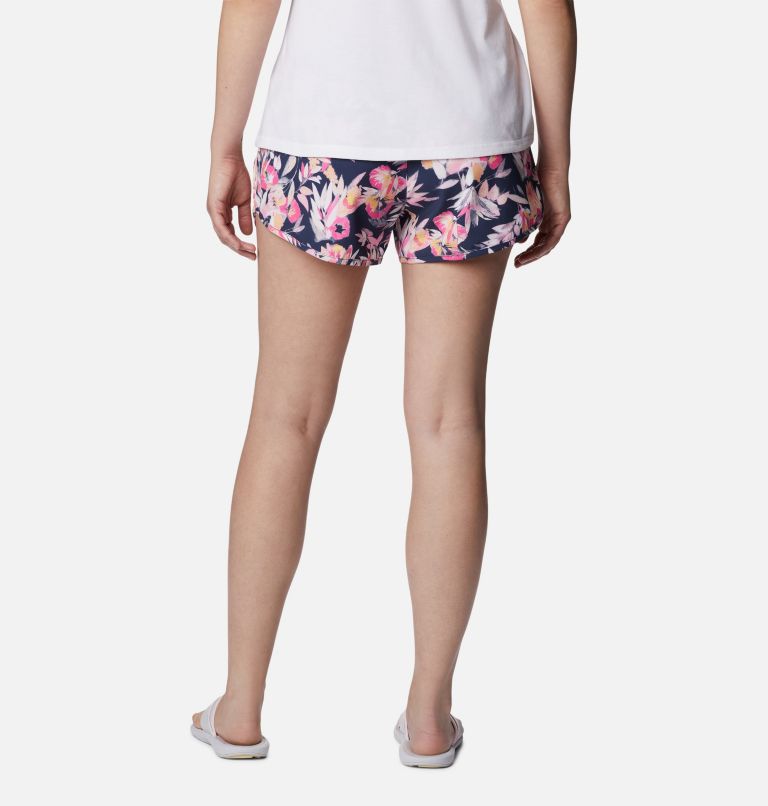Shorts elásticos y estampados Bogata Bay para mujer, Color: Wild Geranium, Wisterian, image 2