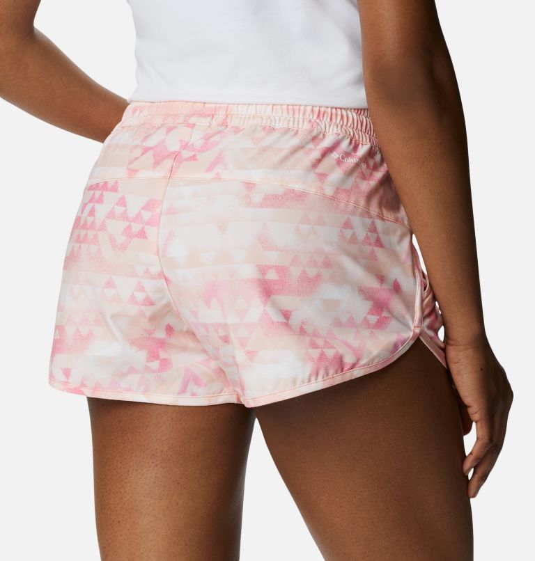 Women's Bogata Bay Stretch Printed Shorts, Color: Peach Blossom, Distant Peaks, image 5