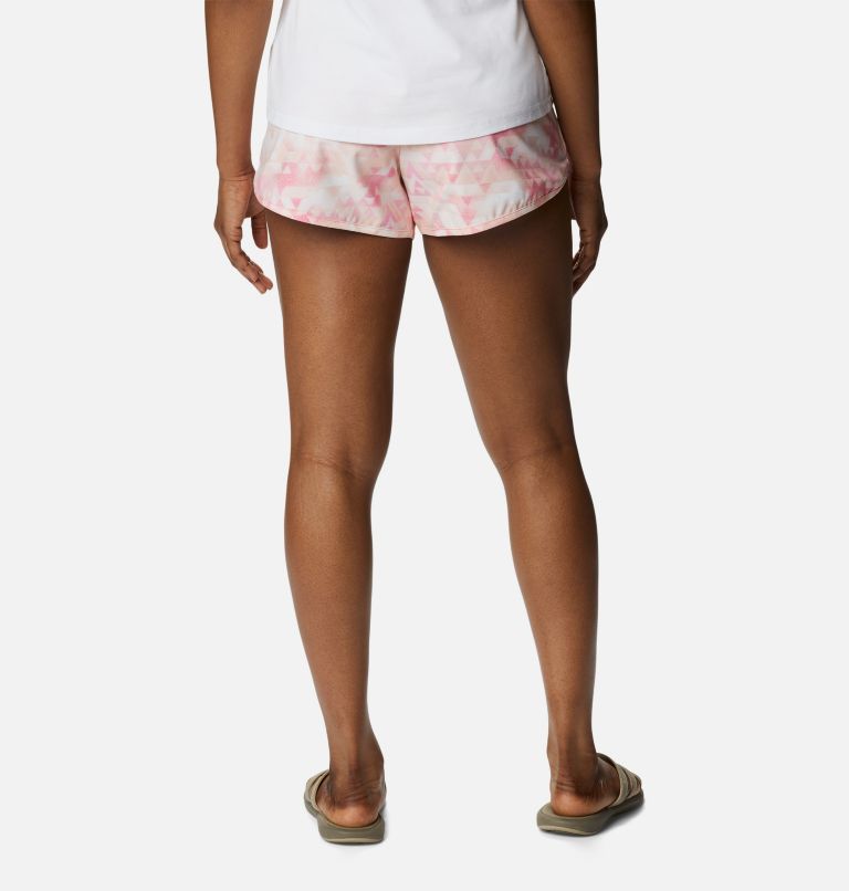 Women's Bogata Bay Stretch Printed Shorts, Color: Peach Blossom, Distant Peaks, image 2