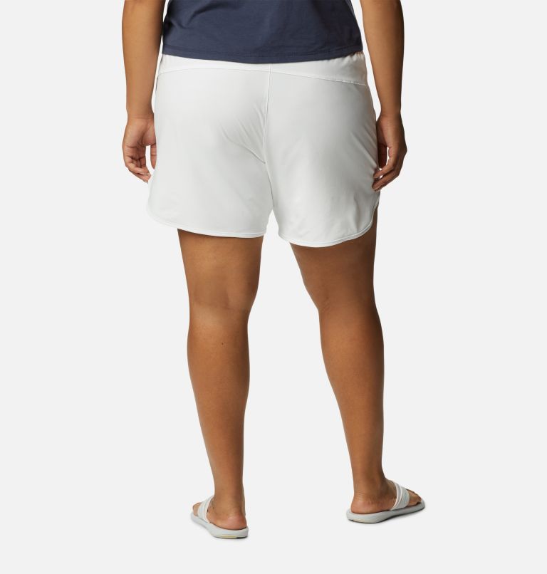 Thumbnail: Women's Bogata Bay Stretch Printed Shorts - Plus Size, Color: White, Established Waves, image 2