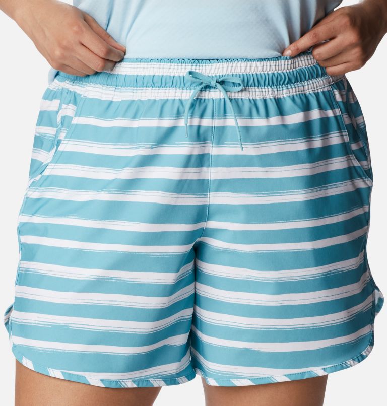 Women's Bogata Bay Stretch Printed Shorts - Plus Size, Color: Sea Wave Brush Stripe