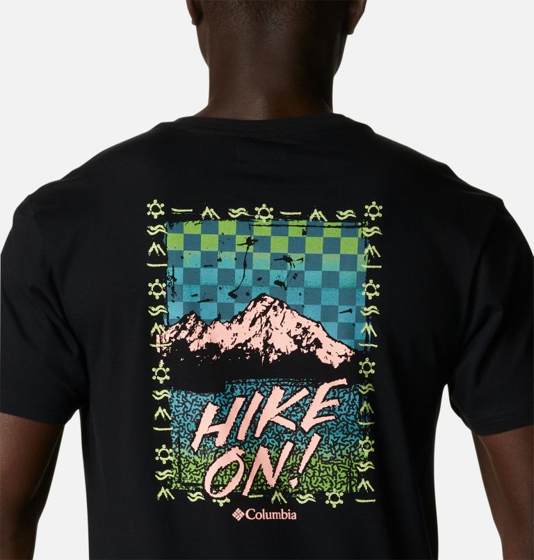 T-shirt Graphique en Coton Biologique Blazing Trail Homme, Color: Black, Hike On, image 5