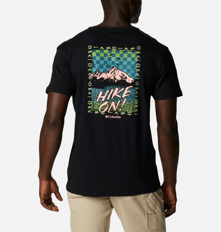 T-shirt Graphique en Coton Biologique Blazing Trail Homme, Color: Black, Hike On, image 2