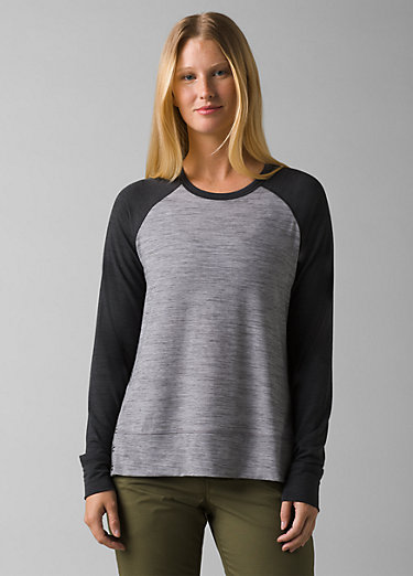 prAna Prana Size XS Womens Gray Athletic Long Sleeve Thumb Holes Jersey T-Shirt T064 