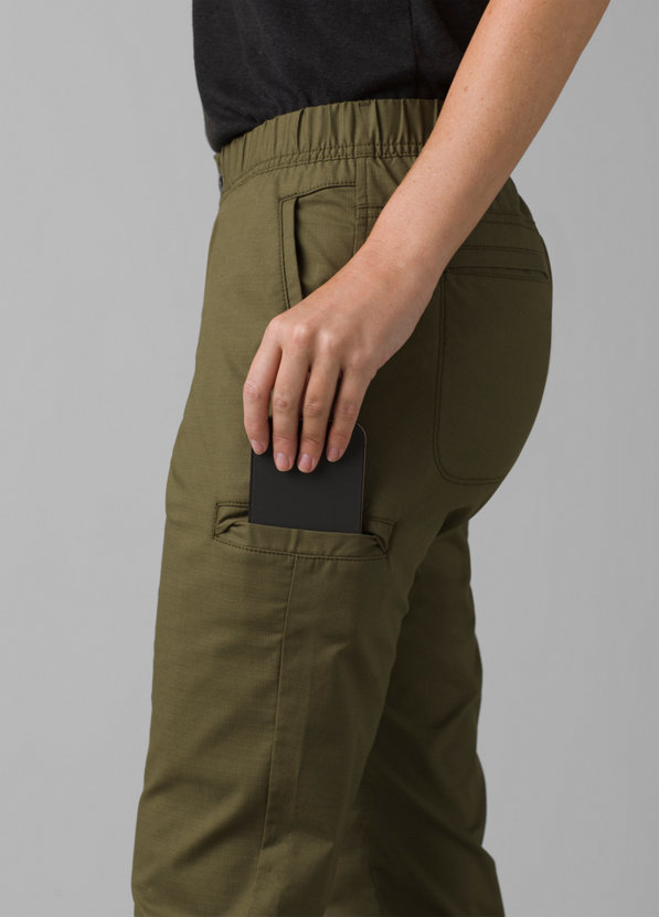 Double Waistband Track Pants in Olive