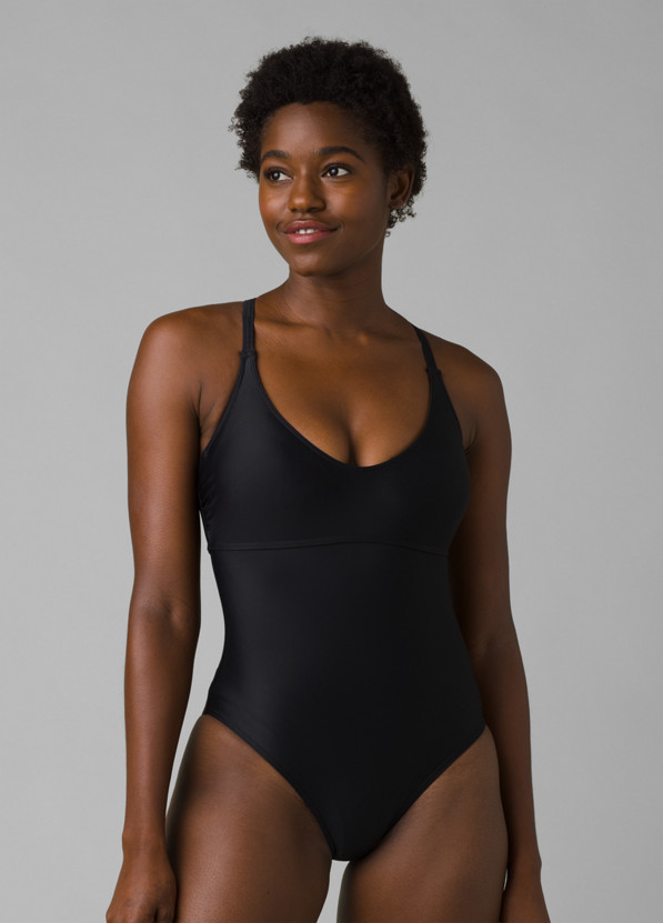 Women's Size S Black Solid NEW prAna prAna Talula One-Piece Swimsuit 