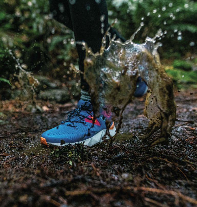 Women's Facet 60 Low Outdry Waterproof Hiking Shoe, Color: Super Blue, Cactus Pink, image 14