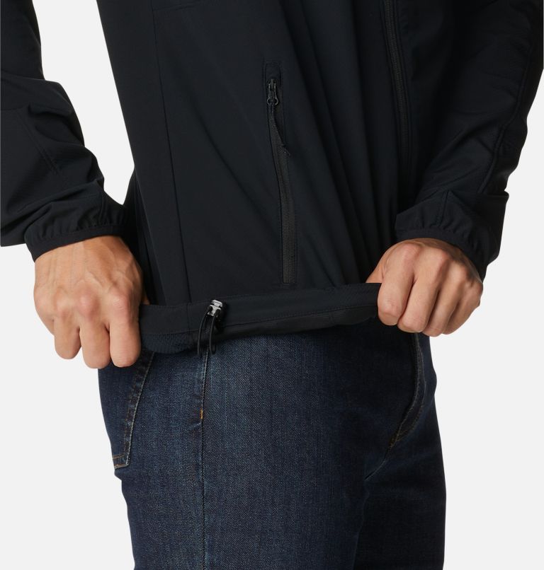 Thumbnail: Men's Tall Heights Hooded Softshell Jacket, Color: Black, image 6