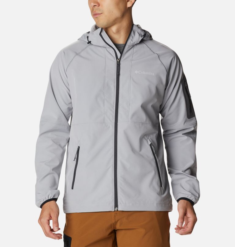 Thumbnail: Men's Tall Heights Hooded Softshell Jacket, Color: Columbia Grey, image 1