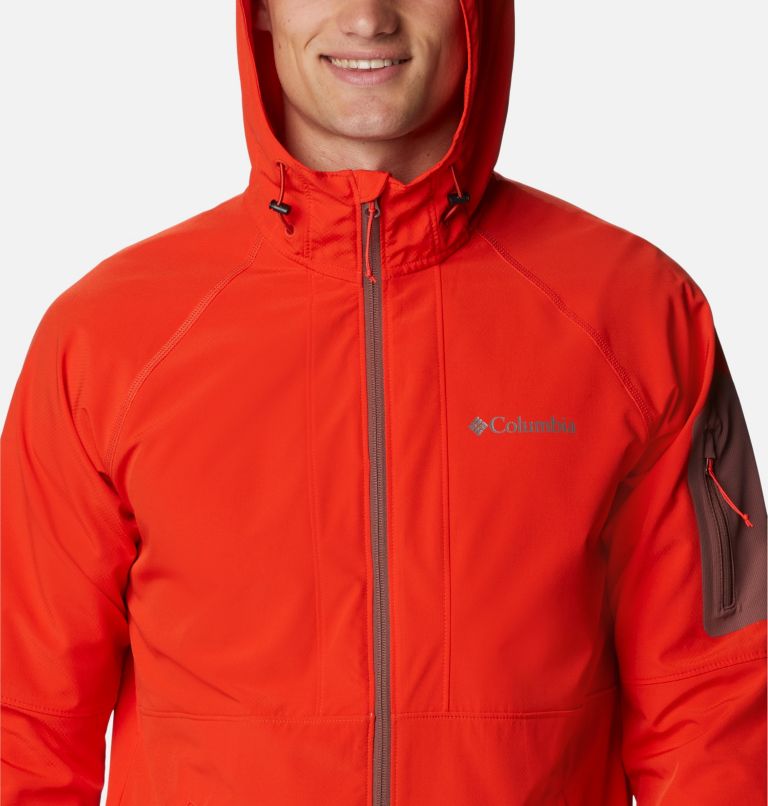 Thumbnail: Men's Tall Heights Hooded Softshell Jacket, Color: Spicy, image 4
