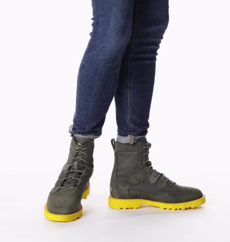 Thumbnail: Women's Caribou OTM Bootie, Color: Alpine Tundra, Cyber Yellow, image 2