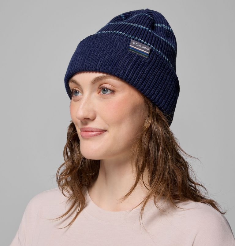 Lost Lager II Beanie, Color: Collegiate Navy, Rainbow Stripes, image 3