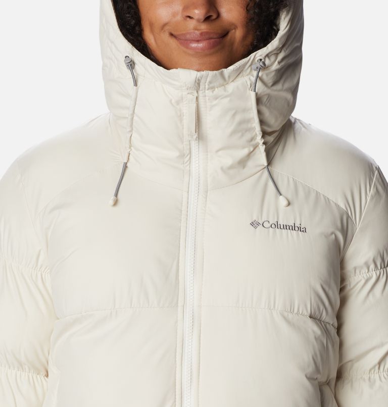 Women's Thermolite Long Hooded Puffer Jacket with 3 Pockets: 2.09