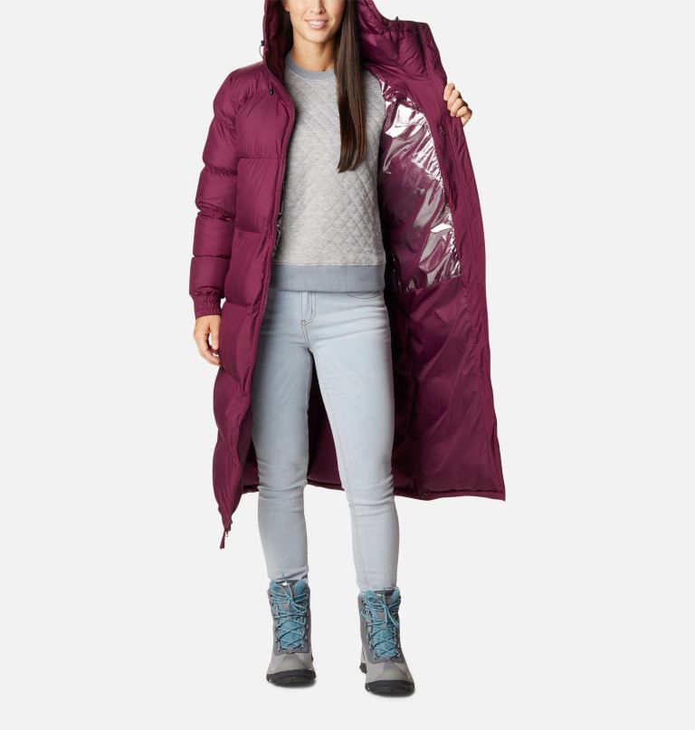 Women's Pike Lake Insulated Hooded Long Puffer Jacket, Color: Marionberry, image 5