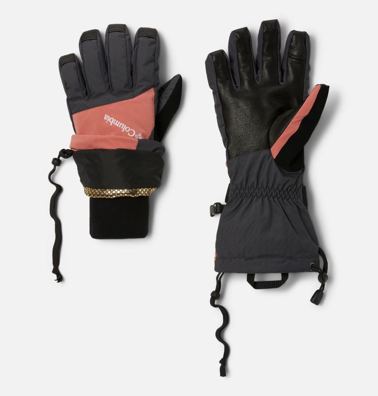 Women's Wild Card Insulated Gloves, Color: Dark Coral, Shark, image 2