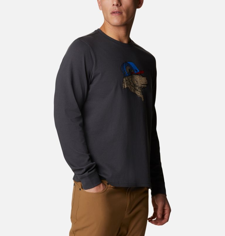 Men's Apres Lifestyle Long Sleeve Graphic T-Shirt, Color: Shark, Bearcap Graphic