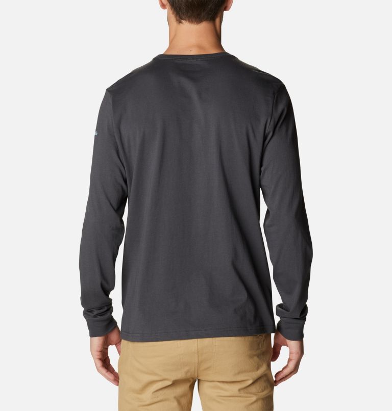 Thumbnail: Men's Apres Lifestyle Long Sleeve Graphic T-Shirt, Color: Shark, Hiking Grizzly, image 2