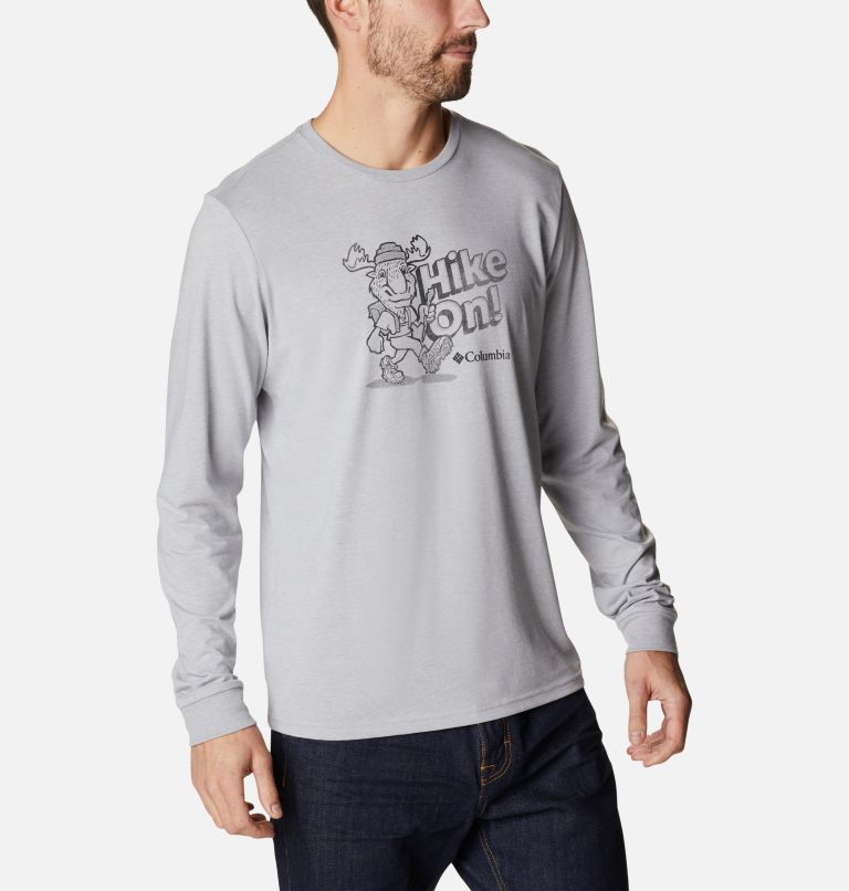 Thumbnail: Men's Apres Lifestyle Long Sleeve Graphic T-Shirt, Color: Columbia Grey Heather, Hiking Moose, image 5
