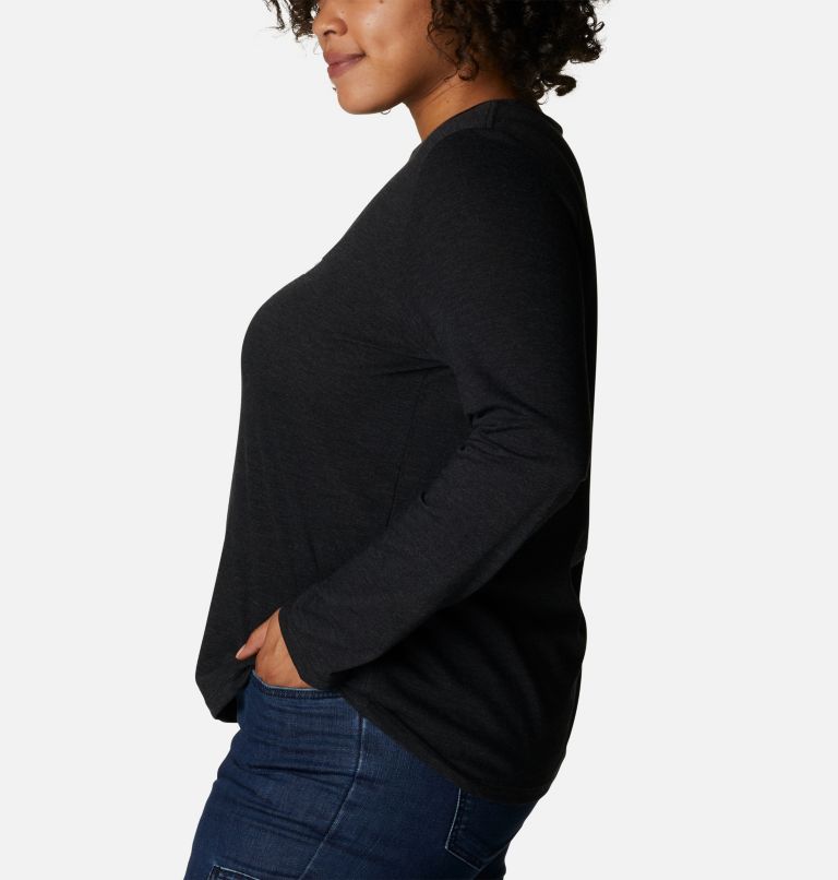 T-shirt décontracté à manches longues Columbia Lodge pour femme - Grandes tailles, Color: Black Heather, Gem, image 3