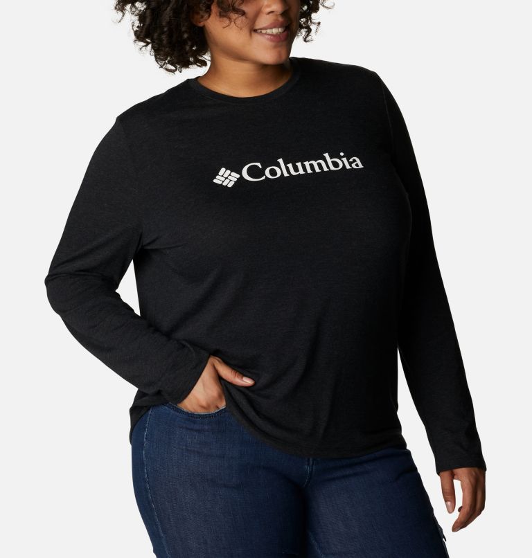 T-shirt décontracté à manches longues Columbia Lodge pour femme - Grandes tailles, Color: Black Heather, Gem, image 5