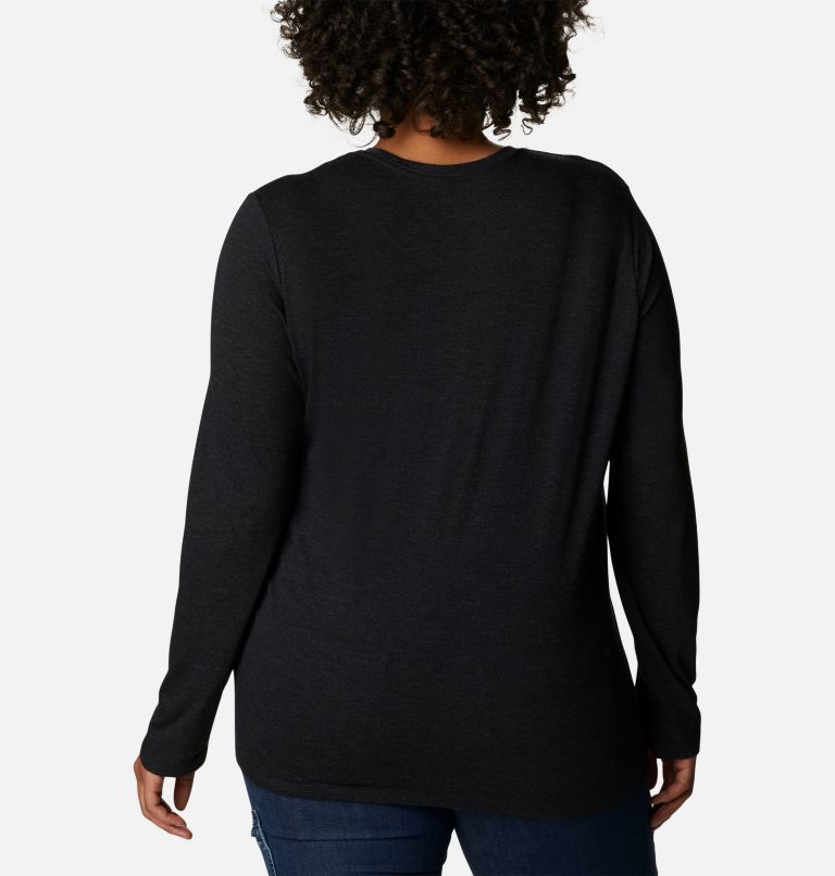 T-shirt décontracté à manches longues Columbia Lodge pour femme - Grandes tailles, Color: Black Heather, Gem, image 2