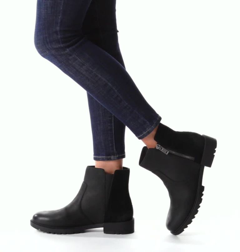 Thumbnail: Emelie II Zip wasserdichte Ankle Boots für Frauen, Color: Black, Sea Salt, image 2