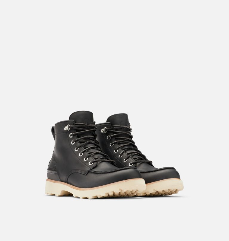 Men's Caribou Moc Boot, Color: Black, Oatmeal, image 2