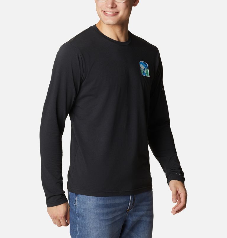 T-shirt imprimé à manches longues Sun Trek pour homme, Color: Black, Suntrek Hills Chest, image 5