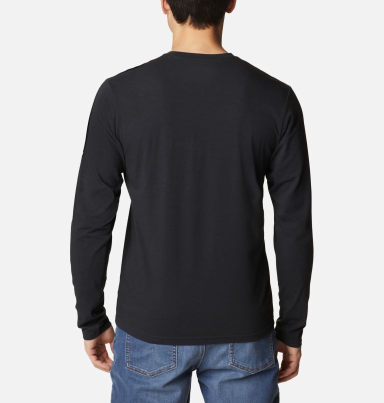 T-shirt imprimé à manches longues Sun Trek pour homme, Color: Black, Suntrek Hills Chest, image 2