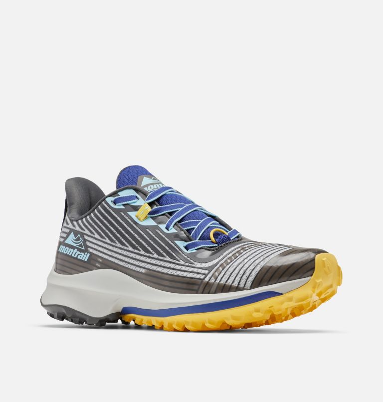 Thumbnail: Montrail Trinity AG Trail Running Schuhe für Frauen, Color: Grey Ice, Spring Blue, image 2